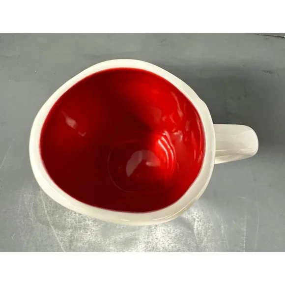 RAE DUNN CHEER White Coffee Mug Green LL Long Letter Red Interior Christmas - Picture 5 of 8